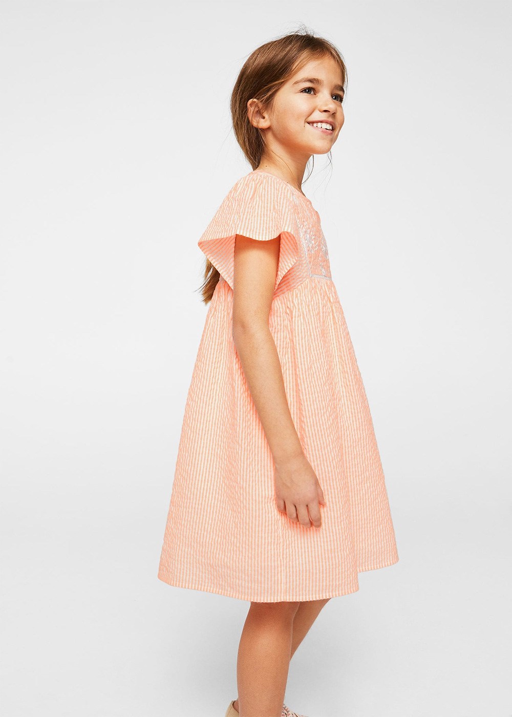 Floral embroidery striped dress - immagine 2